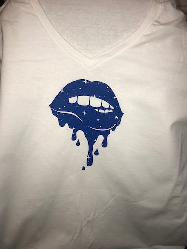 Blue Lips Dripping T-Shirt